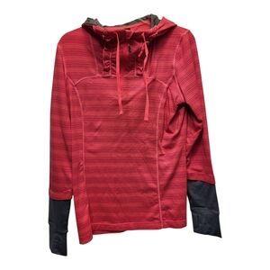 MPG Sport Pink and Gray 1/4 Zip Pullover Performance Hoodie - Size L